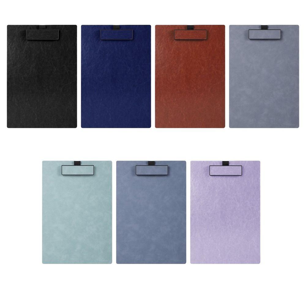 1Pc Hard A4 Clipboard PU Leather Paper Clip Board Portable Document Folder Conference