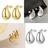 Chunky Gold Hoops Earrings for Women, Lightweight Drop Hoops Earrings with 18K Real Gold Plated Trendy Zircon for Girls Women