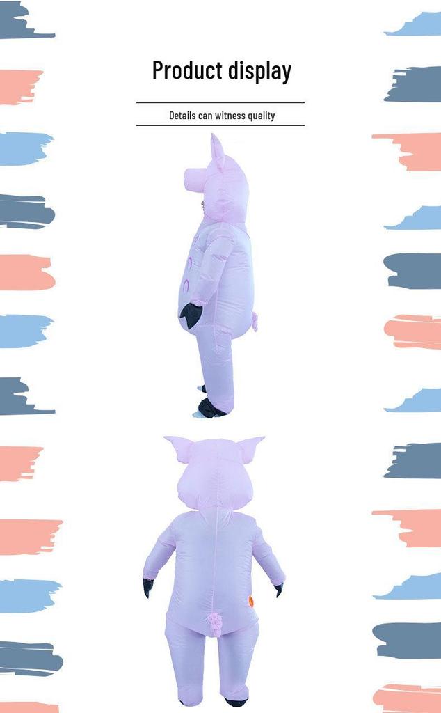 Pink Pig Inflatable Costume Jumpsuit for Party & Performance