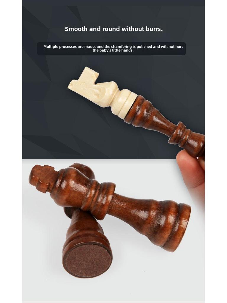 High-Quality Wooden Folding Chess Set for Students and Children