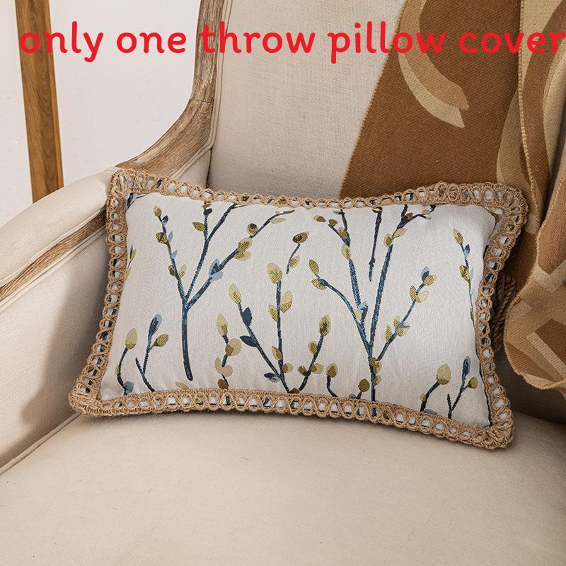 Modern Minimalist Sofa Pillow Cover With Floral Pattern In Polyester Fabric For Living Space