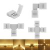 Quality 10mm Connector 4 Pin L T Cross Shape PCB Solderless Corner Connector Strip Connector For RGB 3528 5050 Led Strip Light