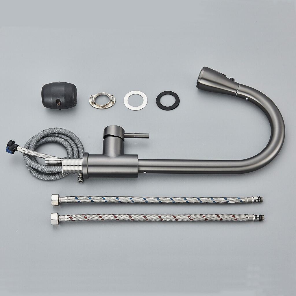 Monoblock-Küchenmischer für Waschbecken, bleifrei, um 360 Grad drehbar, hoher Bogen, Einhebelmischer für Badezimmer