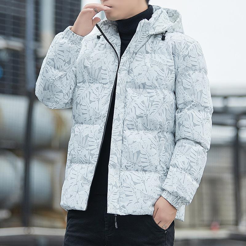 

Winter Fashion Men s Loose Thickened Bread Clothing Hooded Casual Warm Couple Padded Jacket M білий