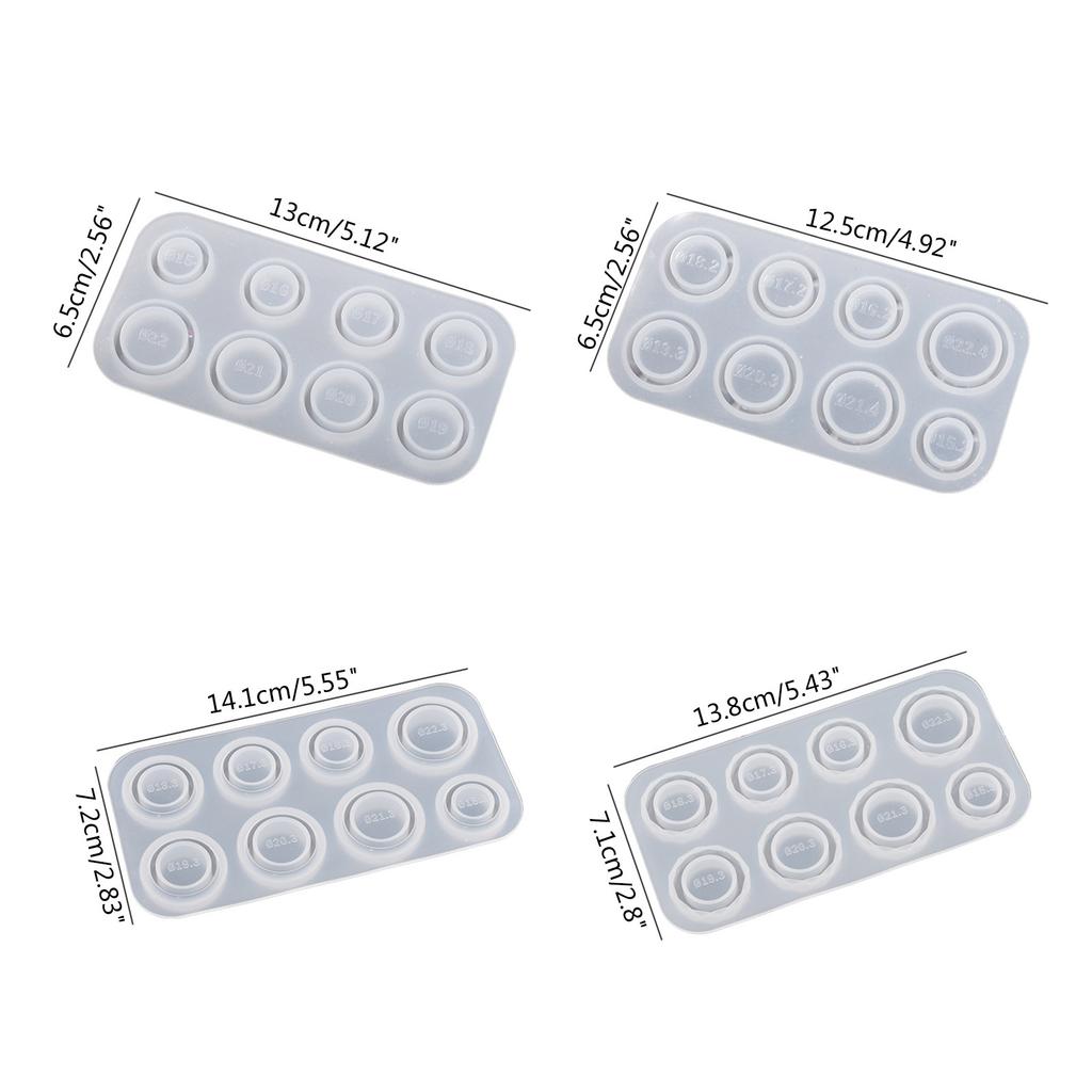 Resin Ring Molds Silicone Ring Molds Assorted Sizes Ring Casting Mold Cat Ears/Circle Jewelry Molds for Pendant Earrings