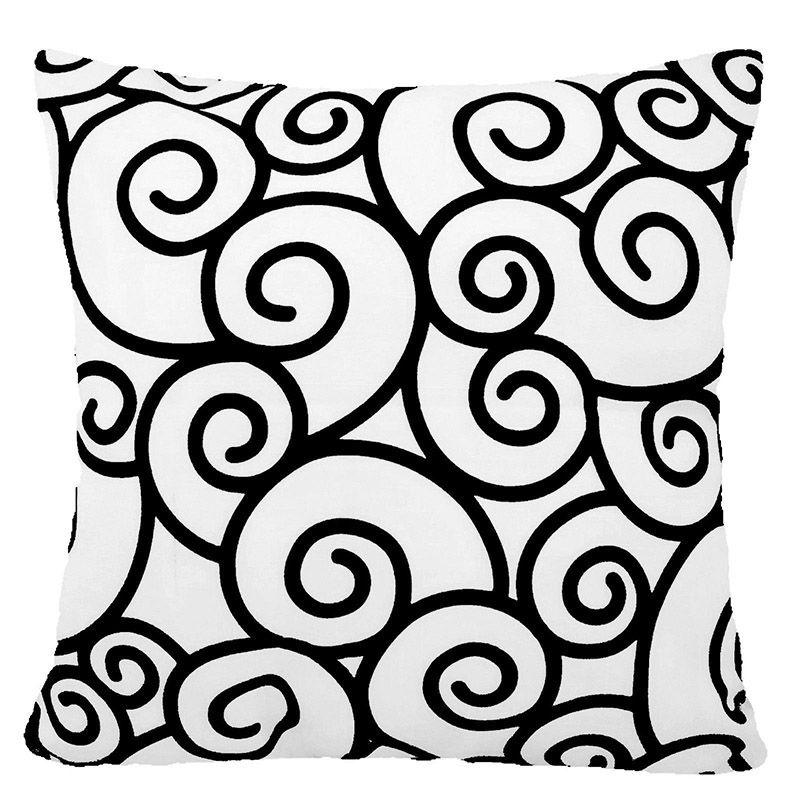 Cover Geometric Cushion Home Sofa Decor Black  White Linen Throw Pillow Case