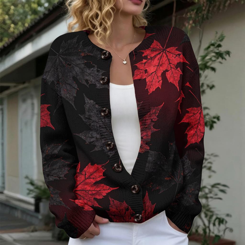 Women's Fashion Halloween Knit Cardigan Button Down Sweater Top for Fall Party and Everyday Wear