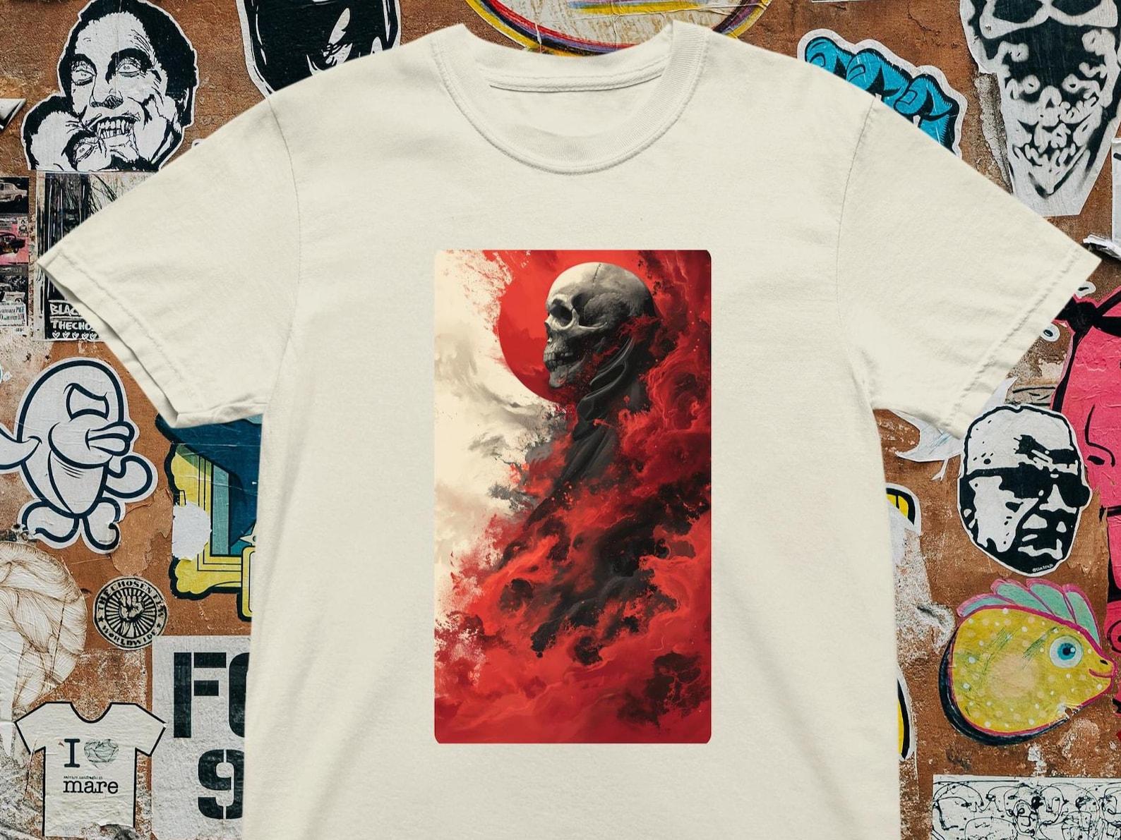 Grim Reaper T-Shirt: Gothic Skull Dark Art, Metalhead Fashion S