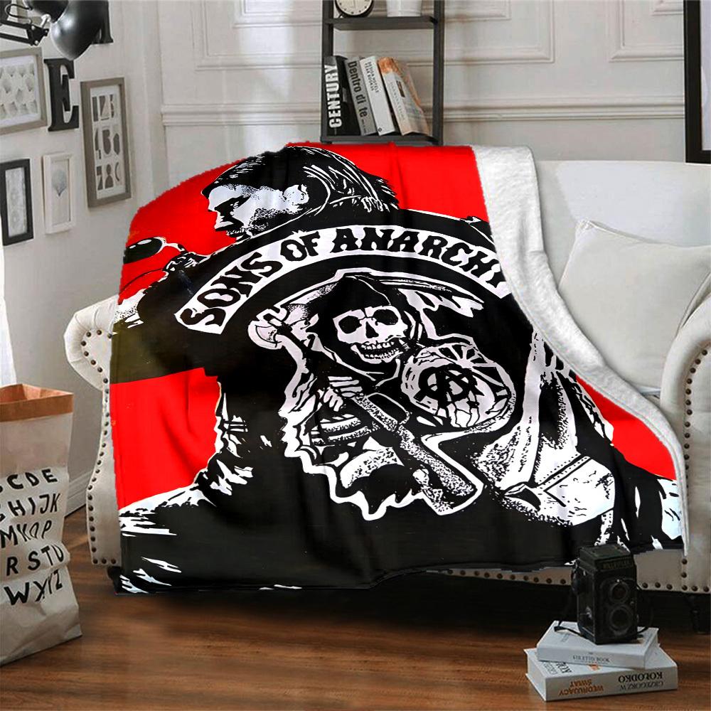 1pc Sons of Anarchy Throw Blanket Soft Flannel, Cozy All Season Polyester Perfect for Home, Office