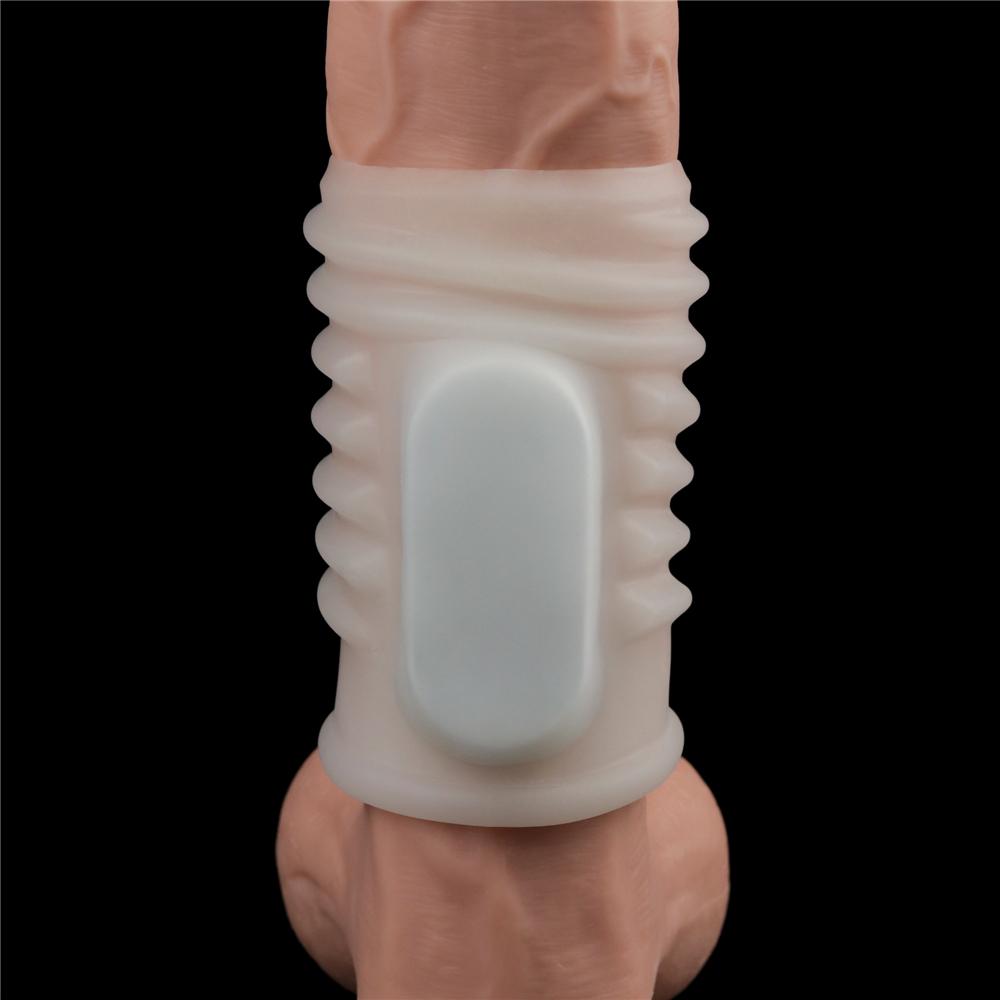 Vibrating Cock Ring Penis Sleeve Vibrator Penis Extender Extension Penis Enlargement Cockring Adult Sex Toys for Couple Men