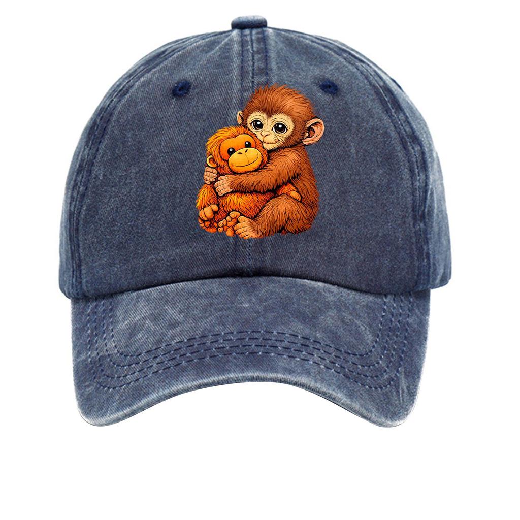 Boné de Beisebol de Algodão Lavado com Topo Mole Desgastado Estampado Chapéu Jeans para Homens, Chapéu Retrô Europeu e Americano