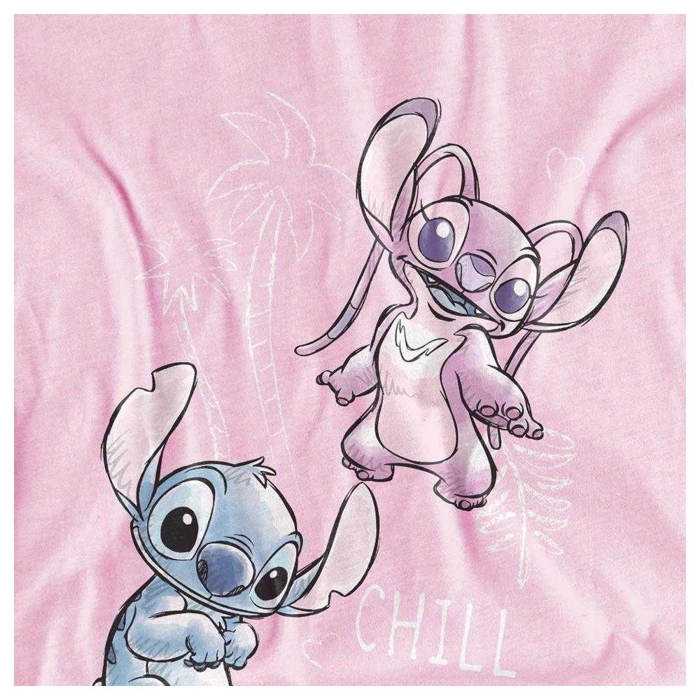 Lilo & Stitch Girls Chill Vibes Stitch & Angel Sketch T-Shirt