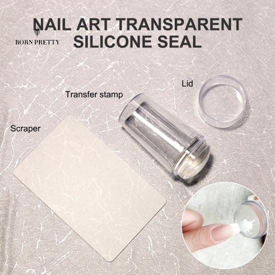 

Premium Nail Art Nails Ornaments Stamper with Lid Clear Portable