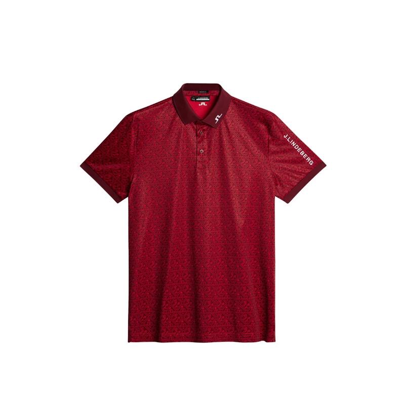 J.LINDEBERG Men's Golf Print Polo Shirt