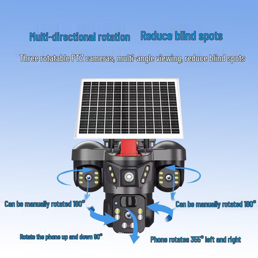 EseeCloud 4G Solar-Powered Triple Lens Security Camera (European Version)