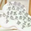 2PCS Initial A To Z 26 Letters Pin Silver Color Fashion Metal Alphabet Women Men Suit Collar Lapel Brooch Pin Accessories