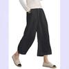 2Women's Linen Cotton Elastic Waist Wide Leg Casual Pants