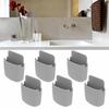 6pcs Self Adhesive Remote Control Holder White Phone Storage Box Wall Mounted Storage Box  Schoo