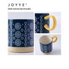 JOYYE Embroidered Ceramic Mug with Spoon