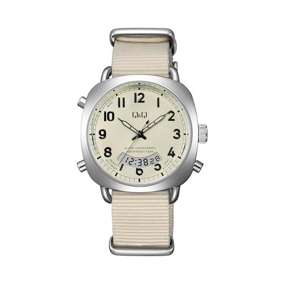 [Citizen Q&Q] Часы Cue and Cue 5 АТМ водозащита Ана-Цифровые A38A-004PK Слоновая кость