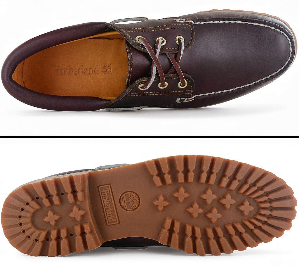 Timberland Authentieke 3-Eye Lug - handgestikte bootsschoen voor heren in bordeauxrood leer Schoenen TB050009-648 ORIGINEEL