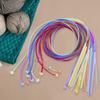 12Pcs Knitting Needles Tool Colorful Afghan Tunisian Crochet Hooks Set Flexible Multifunctional 120cm for Handicraft Enthusiasts