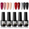 ROSALIND 10PCS Gel Nail Polish Set Solid Color Refers To Gel Topcoat and Primer Polish Set UV LED Nail Art Supplies.