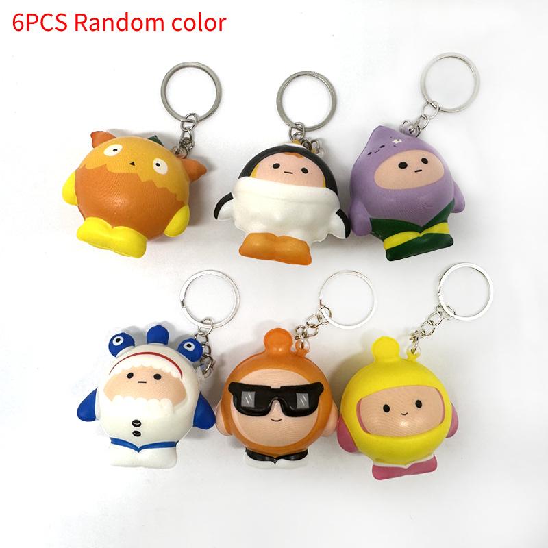 

Cartoon Eggparty Decompression Resilience Toy Key Chain Decoration Fans Gift