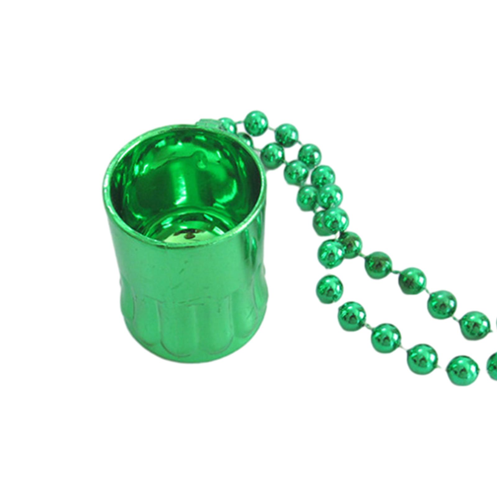 

Novelty St.Patricks Day Necklace Festive Green Beads Collection Green Shamrock Pendant Festive Party Accessories H