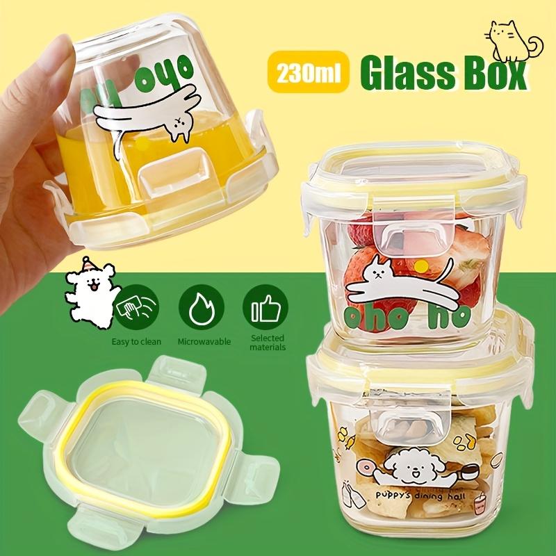 2pcs Mini Sealed High Borosilicate Glass Meal Prep Containers Set Microwave Safe, Reusable, Ideal for Fruits, Salads, Oats, Breakfast, Yogurt,Desserts