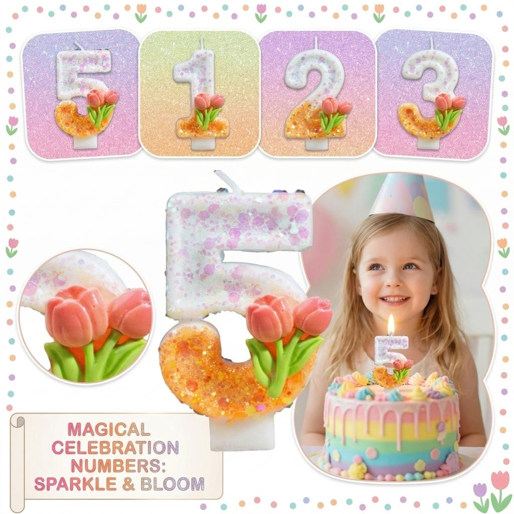 Fashion Cartoon Creative Birthday Candles Party Digital Candles