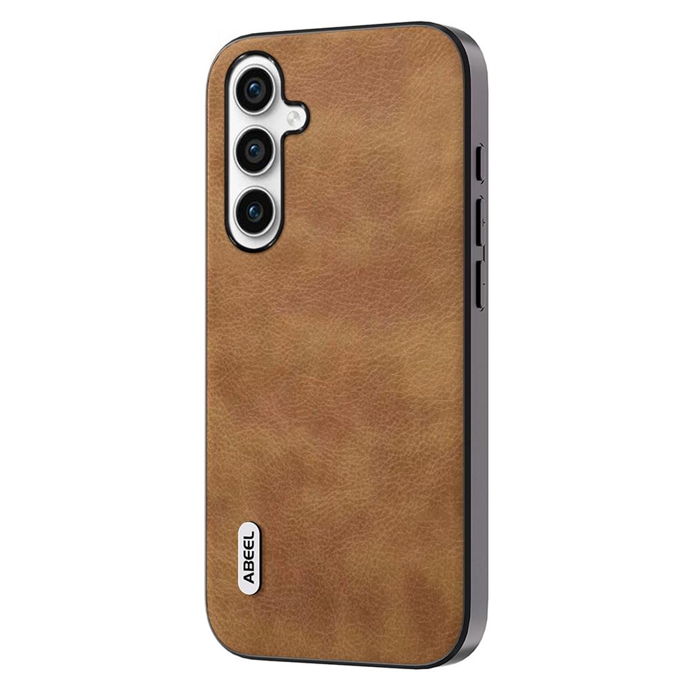

ABEEL Retro Phone Cover for Samsung Galaxy M54 5G/F54 5G Litchi Texture Leather Coated TPU+PC Case Brown
