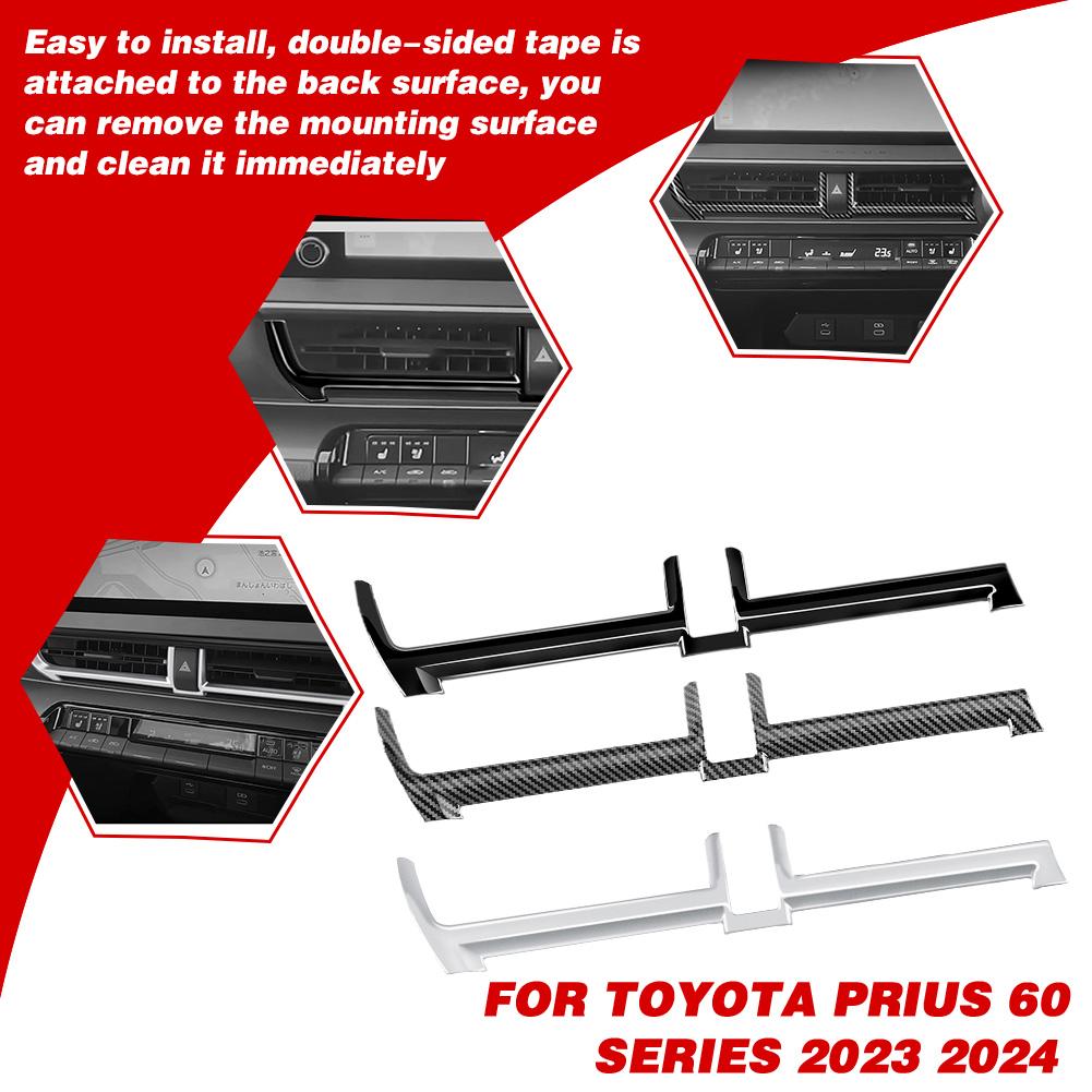 For Toyota PRIUS 60 Series 2023 2024 Front Dashboard Center Air Conditions Outlet Cover Middle AC Vent Cover Sticker Accessories