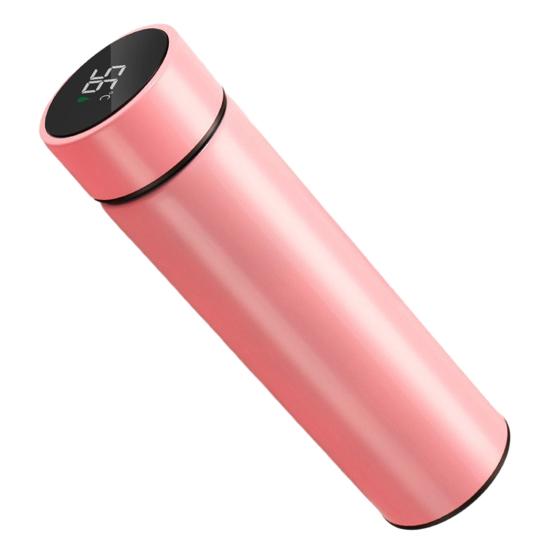 Yousheng Smart Thermal Mug with Temperature Display 500ML Stainless Steel Vacuum Insulated Bottle Tea Bag Filter Portable Travel Cup for Hot Cold