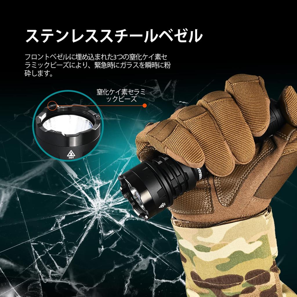 ACEBEAM Defender P17 Tactical 4900 445 Meter Dual Tail Powerful LED IP68 Drop Ideal for Outdoor Repair and More Light, Lumens, Range, Switch, Compact,