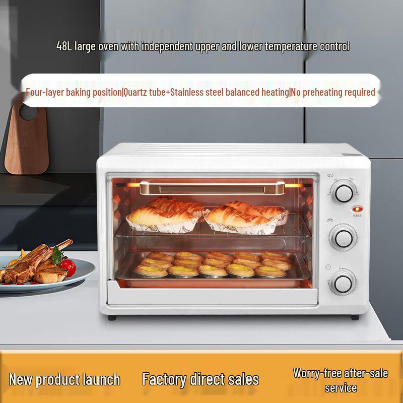 Large Capacity Electric Microwave Oven with Independent Temperature Control and Auto Functions for Tarts & Sweet Potatoes