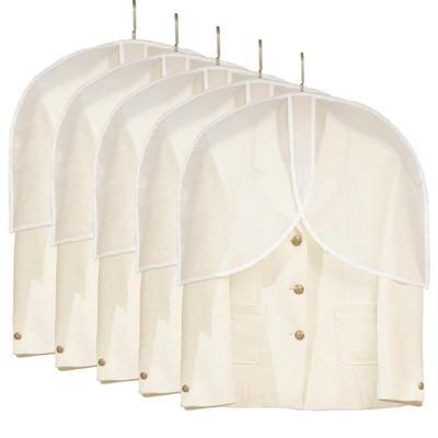 Set of 5 Dustproof Garment Bag Clear Shoulder Covers For Hanging Clothes In Closets Storage Protective Jakets Dress