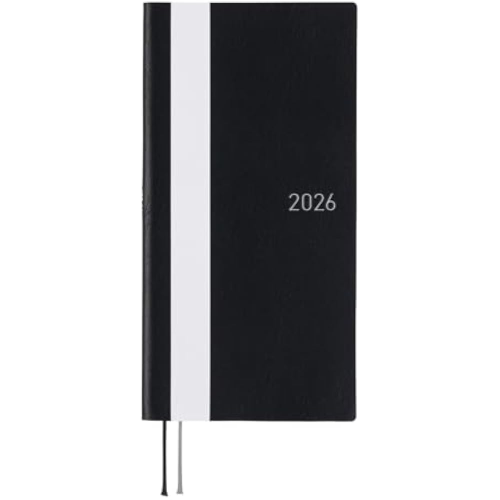 Hobonichi Notebook 2026 Weeks White Line/Black January Beginning Weekly Notebook Weekly Left Slim...
