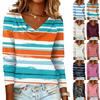 Haut pull-over à manches longues décontracté et à la mode pour femme, imprimé à rayures