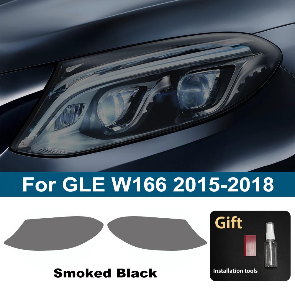 For Mercedes Benz GLA/GLB/GLC/GLK/GLE/GLS Pre-Cut TPU Headlight PPF Smoke Black High Gloss Anti-Scratch Protective Vinyl Wrap