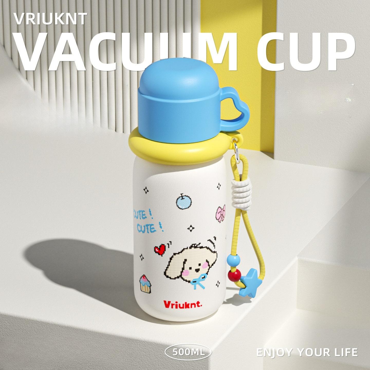 Thermos cup girls high value water cup new straw cup 316 stainless steel kettle portable Single cup