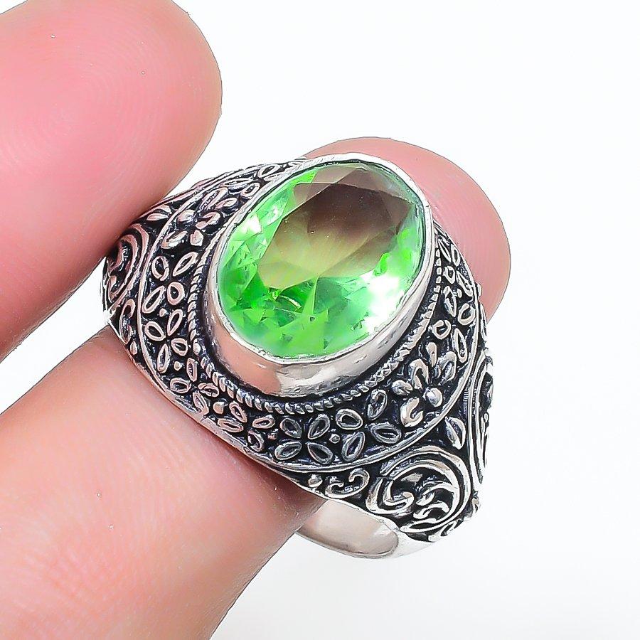 Natural Tsavorite Gemstone 925 Sterling Silver Jewelry Ring Size 11 AR-16901