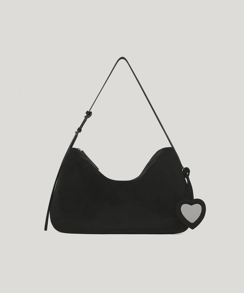 Ovhee Heart Suede Mirror Charm_Black