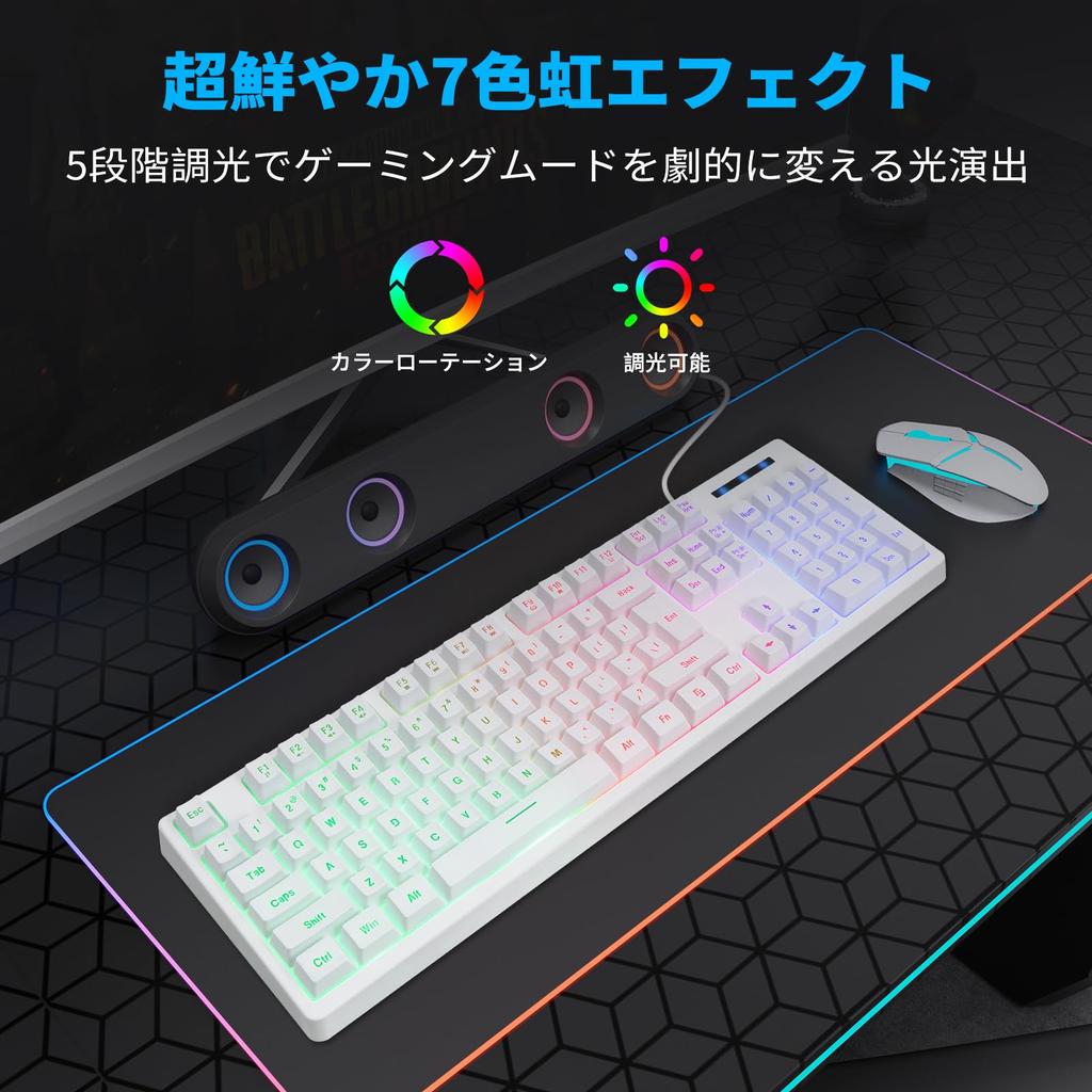HUO JI Gaming USB with Numeric Quiet RGB 104 Membrane English Floating Compatible with Ergonomic 25 Key 50 Million Keys Durability Keyboard, Wired,