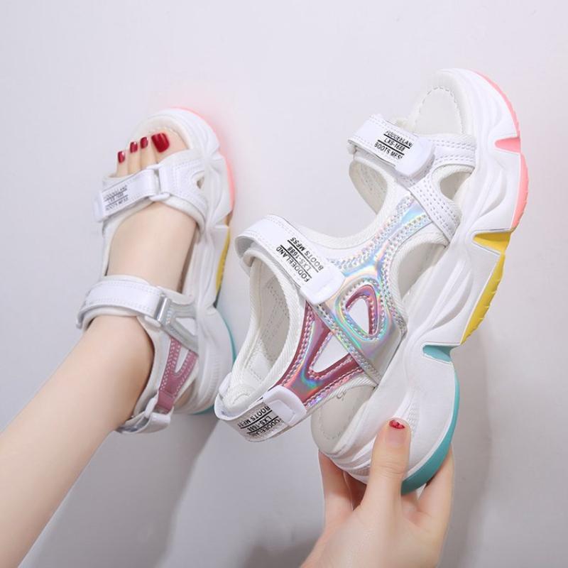 Platform Women Sandals Rainbow Sole Girls Beach Shoes  New Summer Gladiator Sandles for Woman Wedge Sandalias Casual Shoes