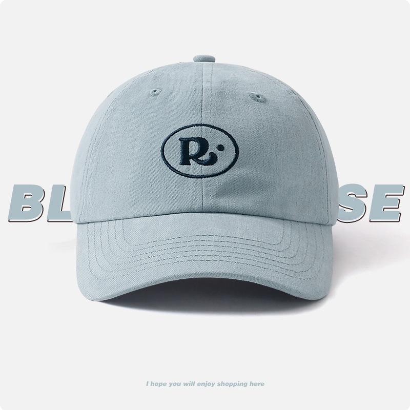 Yuyu_ vielseitige lässige Entenschnabel-Baseballkappe für Paare Frühling und Sommer kleines Gesicht Nische R-Buchstabenstickerei