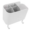 Multifunctional Cooking Utensil Holder Wall Mounted Organizer Box with Detachable Dividers Hooks for Kitchen Bathroom