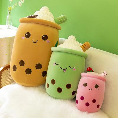 Cute Creative Milk Tea Cup Plush Toy Doll Stall Doll Children Girl Birthday Gift Throw Pillow