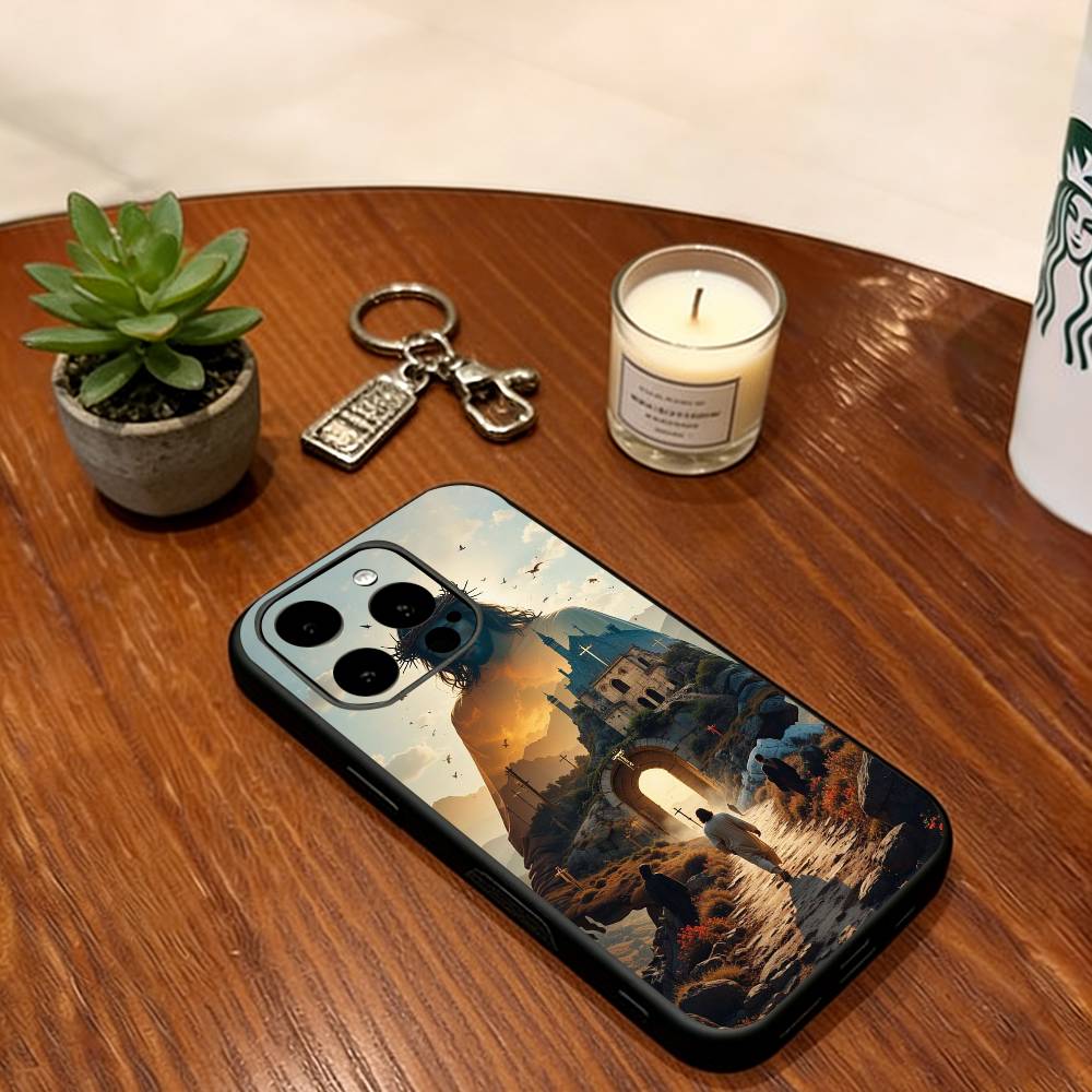 

Jesus Christ Phone Case For iPhone 17, 16,15,14,13,12,11 Plus,Pro Max, Others Soft Black Cover iPhone14Plus