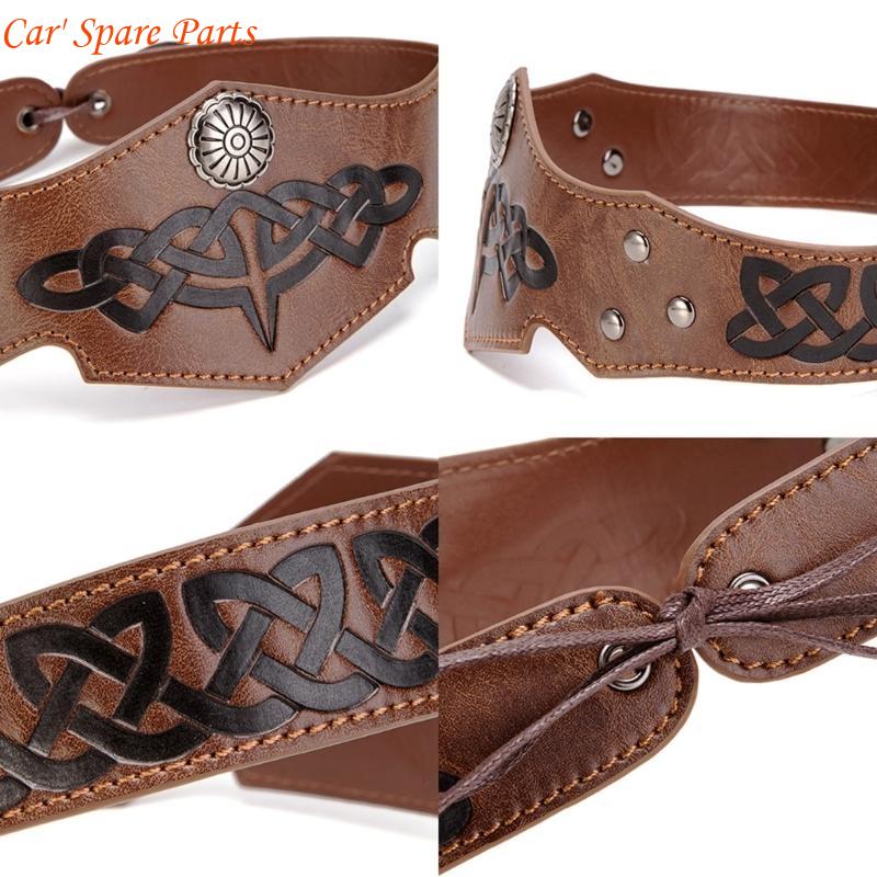 Y4UA Medieval Knight Headband Cosplay Accessory Adjustable Headband Motorcycle Driving Headwear Dress Up Headpiece